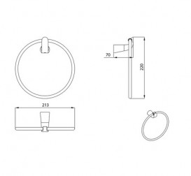 Держатель-кольцо для полотенец Devit Katarina латунь хром/белый 8560148W