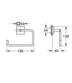 Тримач-кільце для рушників Grohe QuickFix Start Cube метал хром 40975000
