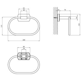 Держатель-кольцо для полотенец Kroner KRM Graz-GRP95606 графит CV035532