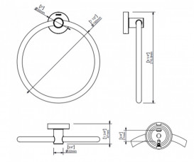 Держатель-кольцо для полотенец Sonia Astral латунь хром 181308