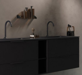 Тримач-кільце для рушників Sonia Luce латунь/акрилове скло чорний/коричневий 182572