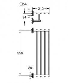 Держатель-полка для полотенец Grohe QuickFix Start Cube металл хром 41099000