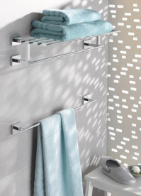 Держатель-полка для полотенец Grohe QuickFix Start Cube металл хром 41099000