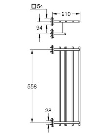 Держатель-полка для полотенец Grohe QuickFix Start Cube металл суперсталь 41099DC0