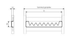Держатель полотенец для полотенцесушителя Terma Happy Shark 600 металл цвет по RAL WRWH1A054