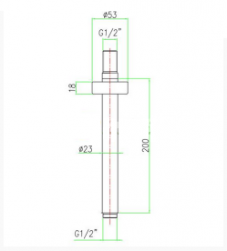 Кронштейн для верхнього душу Fiore стельовий хром 35BTS001