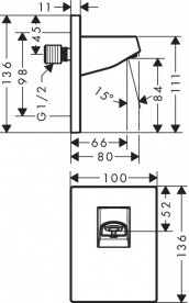 Утримувач верхнього душу Hansgrohe Pulsify пластик шліфована бронза 24139140