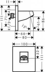 Держатель верхнего душа Hansgrohe Pulsify пластик черный матовый 24139670