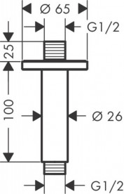 Тримач верхнього душу Hansgrohe Vernis Blend 10 см латунь чорний матовий 27804670