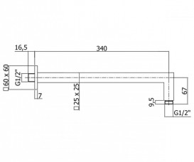 Тримач верхнього душу Paffoni Elle хром ZSOF 063 CR 350