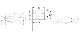 Дитяча раковина Geberit Bambini 140х39 см із трьома зонами Varicor білий альпійський декор зелений ліс/світло-зелений 502.976.79.2