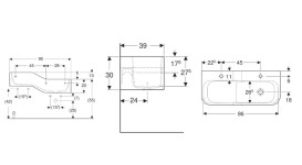 Дитяча раковина Geberit Bambini 90х39 см із двома зонами Varicor білий альпійський 502.974.00.1