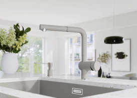 Диспенсер для миючого засобу Blanco Lato врізний 300 мл хром/м'який білий 526955