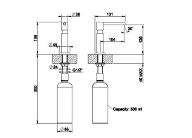 Диспенсер для миючих засобів Gessi Oxygene врізний 500 мл латунь брашована 29651#727