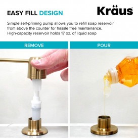 Диспенсер для рідкого миючого засобу Kraus 500 мл золото KSD-32BG