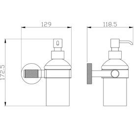 Диспенсер для рідкого мила Аквародос Лоренцо 9224 з тримачем чорний/золото АР000113376