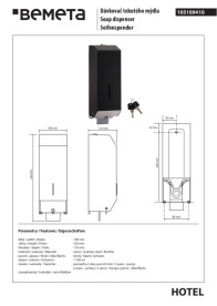 Диспенсер для жидкого мыла Bemeta Hotel 1100 мл нержавеющая сталь черный матовый 105109410