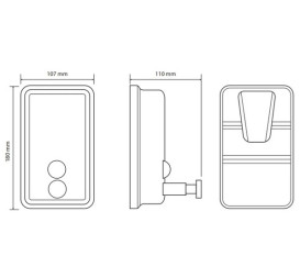 Диспенсер для рідкого мила Bemeta Hotel 850 мл нержавіюча сталь білий матовий 105109034