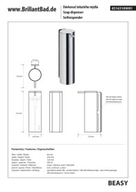 Диспенсер для жидкого мыла Bemeta Hotel 500 мл нержавеющая сталь полированная 163109091