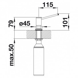 Диспенсер для миючого засобу Blanco Livia врізний 500 мл латунь PVD сатинове золото 526698