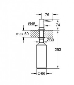Диспенсер для жидкого мыла Grohe Cosmopolitan 500 мл холодный рассвет 40535GL0
