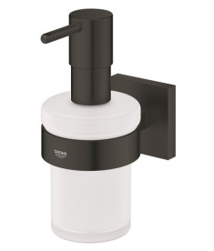 Диспенсер для рідкого мила Grohe Start Cube із тримачем чорний матовий 410982430