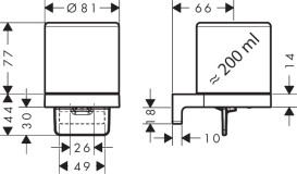 Диспенсер для жидкого мыла Hansgrohe AddStoris S 200 мл металл/стекло хром 41765000