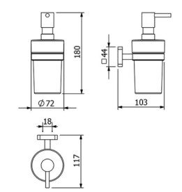 Диспенсер для жидкого мыла Kludi Vela S с держателем брашированный никель PVD 25976N5