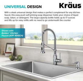 Диспенсер для жидкого мыла Kraus Boden латунь/пластик хром KSD-54CH