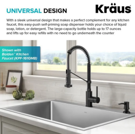 Диспенсер для жидкого мыла Kraus Boden латунь/пластик матовый черный KSD-54MB