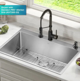 Диспенсер для рідкого мила Kraus Boden латунь/пластик чорна нержавіюча сталь KSD-54SFSB