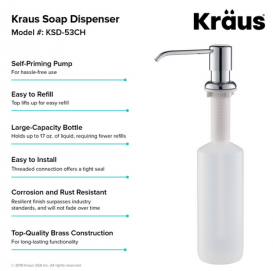 Диспенсер для рідкого мила Kraus Boden латунь / пластик хром KSD-53CH