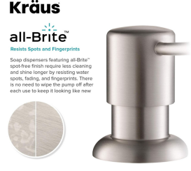Диспенсер для жидкого мыла Kraus латунь/пластик нержавеющая сталь KSD-53SFS