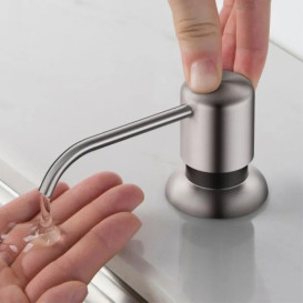 Диспенсер для жидкого мыла Kraus латунь/пластик нержавеющая сталь/черный матовый KSD-53SFSMB