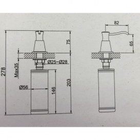 Диспенсер для жидкого мыла Kraus латунь/пластик хром KSD-33CH