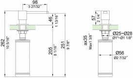 Диспенсер для жидкого мыла Kraus латунь/пластик хром KSD-35CH