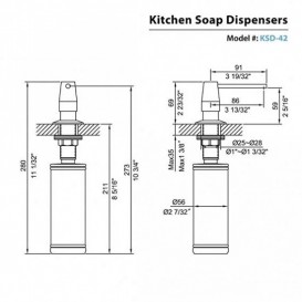 Диспенсер для жидкого мыла Kraus латунь/пластик хром KSD-42CH