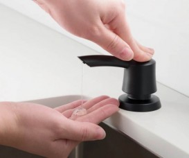 Диспенсер для рідкого мила Kraus Savan латунь / пластик матовий чорний KSD-51MB