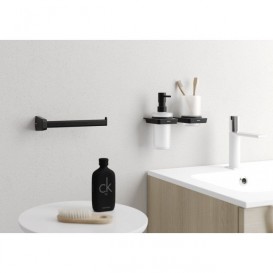 Диспенсер для рідкого мила Sonia S6 Black настінний чорний / білий 166466