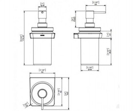 Диспенсер для рідкого мила Sonia S6 Black настінний чорний / білий 166466