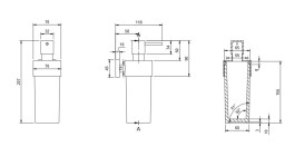 Диспенсер для рідкого мила Villeroy & Boch Elements - Striking із тримачем матовий чорний TVA152007000K5