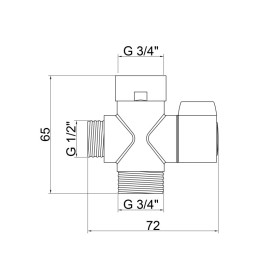 Дивертор для смесителя Kroner KRM C950 хром CV008587