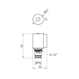 Дивертор для смесителя Kroner KRM C955 хром CV023550