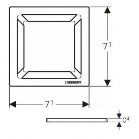 Дизайнерская решетка для душевого трапа Geberit Square квадрат 8х8 см нержавеющая сталь 154.312.00.1