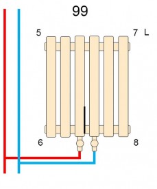 Дизайнерский радиатор Betatherm Praktikum 1 200х50,1 см сталь белый PV 1200/13  9016 99
