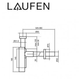 Дизайнерський сифон для раковини Laufen рожеве золото з PVD-покриттям H3749800820001