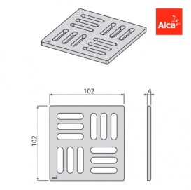 Дизайнерская решетка AlcaPlast 102×102 мм бронза-антик MPV001-ANTIC