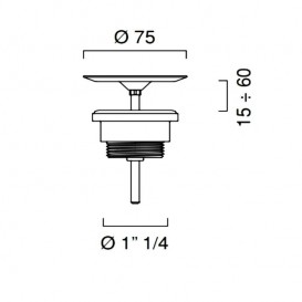 Донный клапан Catalano для раковины без перелива хром 5PIHA00