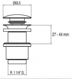 Донный клапан для деревянной раковины Tres герметичный  Click-Clack хром 13494010
