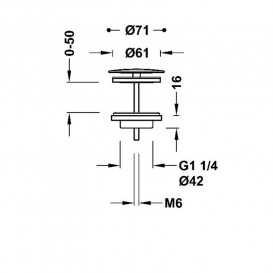 Донный клапан для раковины без перелива Tres всегда открытый хром 134215028